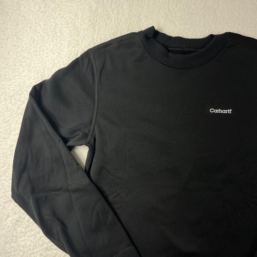 Carhartt Heavyweight Thermal Polyester Crewneck Top Black Men's Size S VTG NWT - Picture 3 of 15
